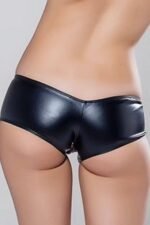 Deri Görünümlü Ortası Açık Fantezi Kemerli Boxer Külot 81034 - Görsel 2