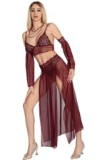 Lily Bianca Gecelik Takım Bordo 1832 - Görsel 3