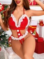 Kadın Kırmızı Yılbaşı Babydoll Sexy Kostüm 2166 - Görsel 3