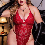 Kırmızı Dantelli Büyük Beden Babydoll Gecelik TM1305