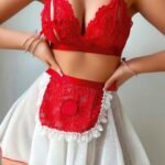 Kırmızı Puantiye Etekli Kadın Fantezi Kostüm 2072