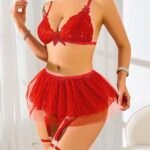 Kırmızı Tül etekli Fantezi Kostüm 2211