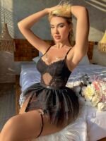 Siyah Tül Etekli Jartiyer Fantezi Takım 2032 - Görsel 2