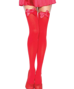 Alternative view of Kırmızı Fiyonklu Kırmızı Jartiyer Çorabı TM1211