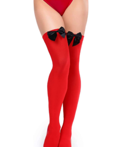 Alternative view of Siyah Fiyonklu Kırmızı Jartiyer Çorabı TM1213